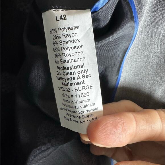 VINCE CAMUTO Stretch Blazer NWT $295 Gray Slim Fit Poly Blend Size 42L - Picture 9 of 9